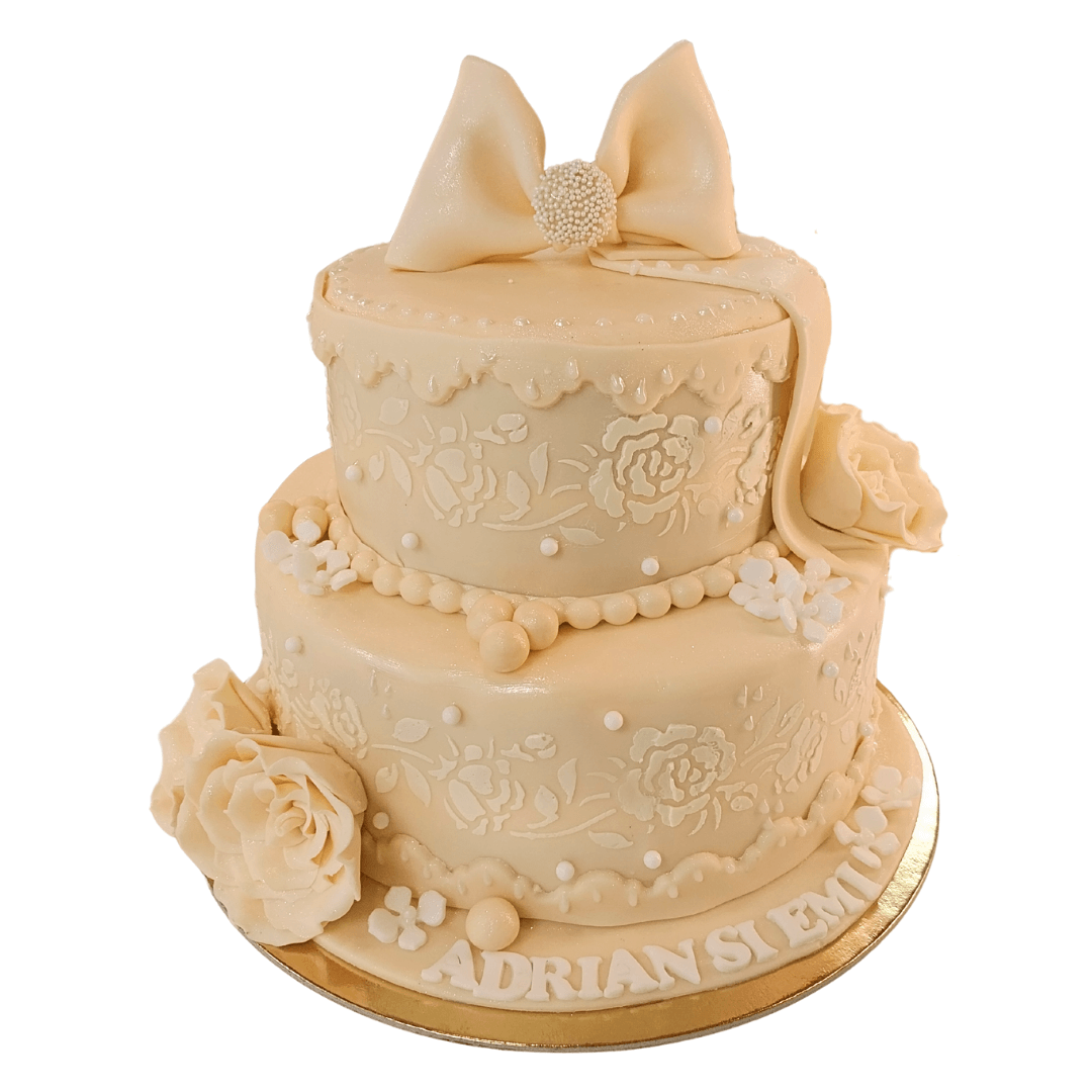 Tort de nunta ivory, cod TN 2